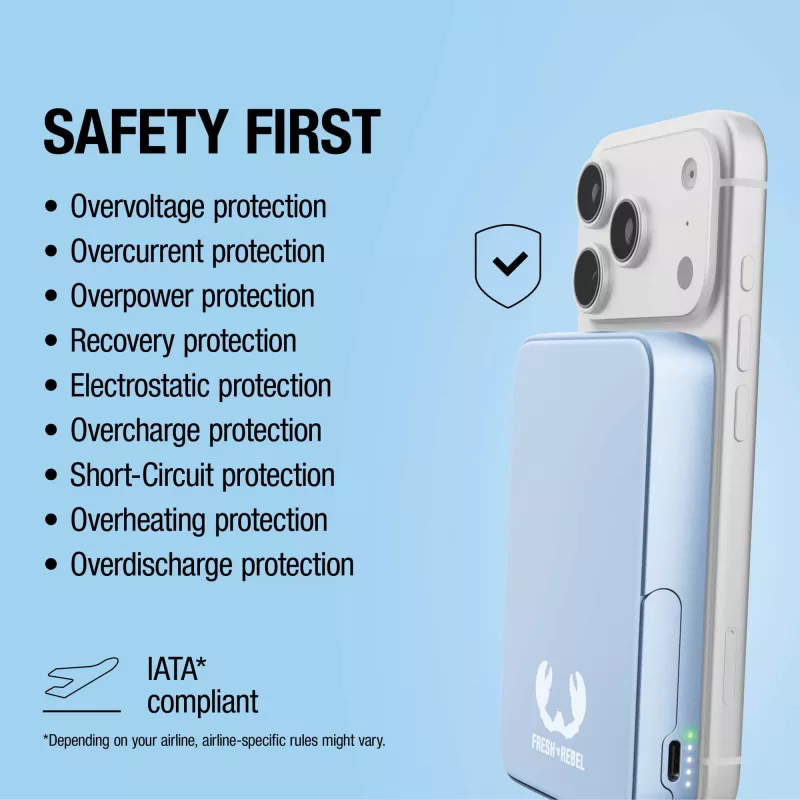 Fresh 'n Rebel Powerbank bezprzewodowy 10000 mAh kompatybilny z MagSafe - jasnoniebieski (LT49745-N0012)