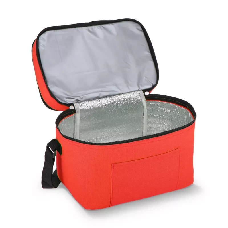 R-PET 600D Dwukomorowa torba chłodząca 30 x 20 x 25 cm 12L - czerwony (LT95393-N0021)