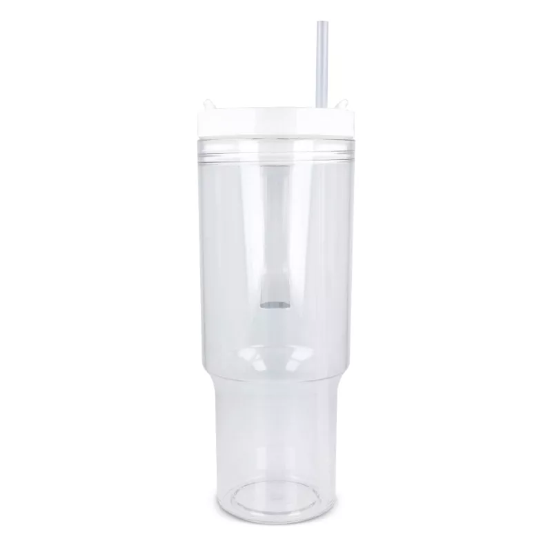 Kubek Miami z uchwytem, przezroczysty, 1,2 l, R-PET - biały transparentny (LT98695-N0401)