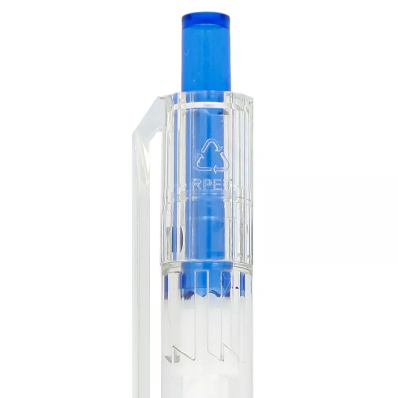Długopis z R-PET - niebieski transparentny (LT80562-N0411)