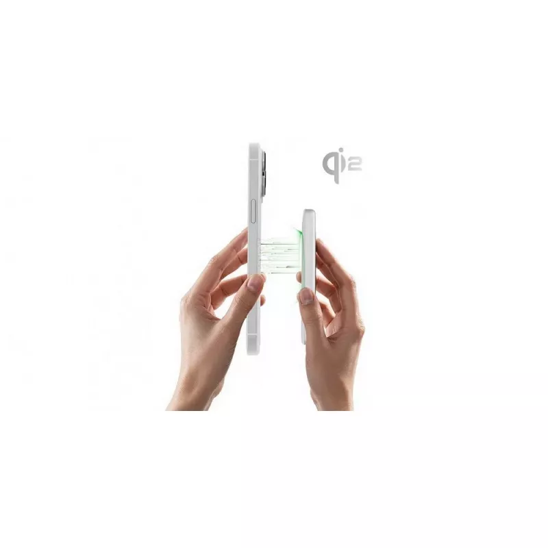 Magnetyczny, bezprzewodowy power bank 10000 mAh Aukey - srebrny (VAM12-32)