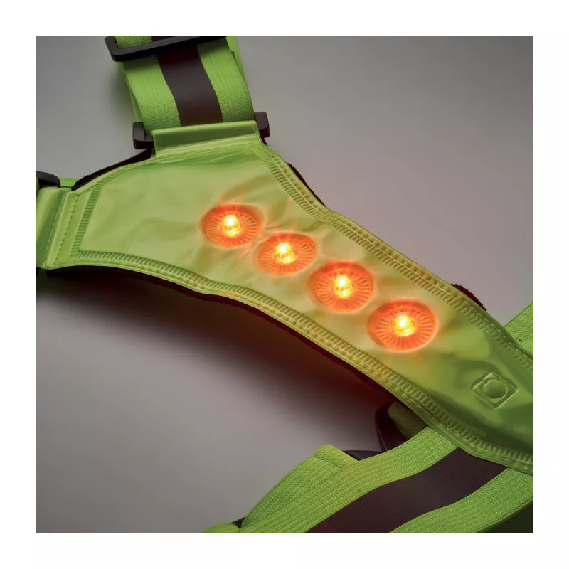 Pas odblaskowy z diodami LED ROUNDVISIBLE - Fluorescencyjny Zielony (MO2100-68)