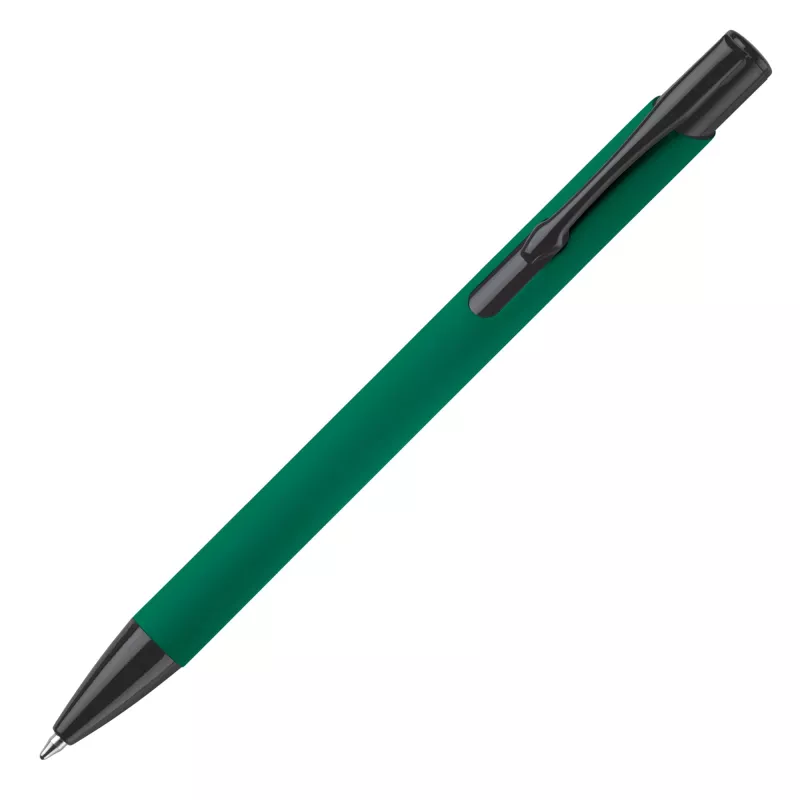 Długopis meatlowy gumowany Alicante - ciemnozielono / czarny (LT80537-N3002)