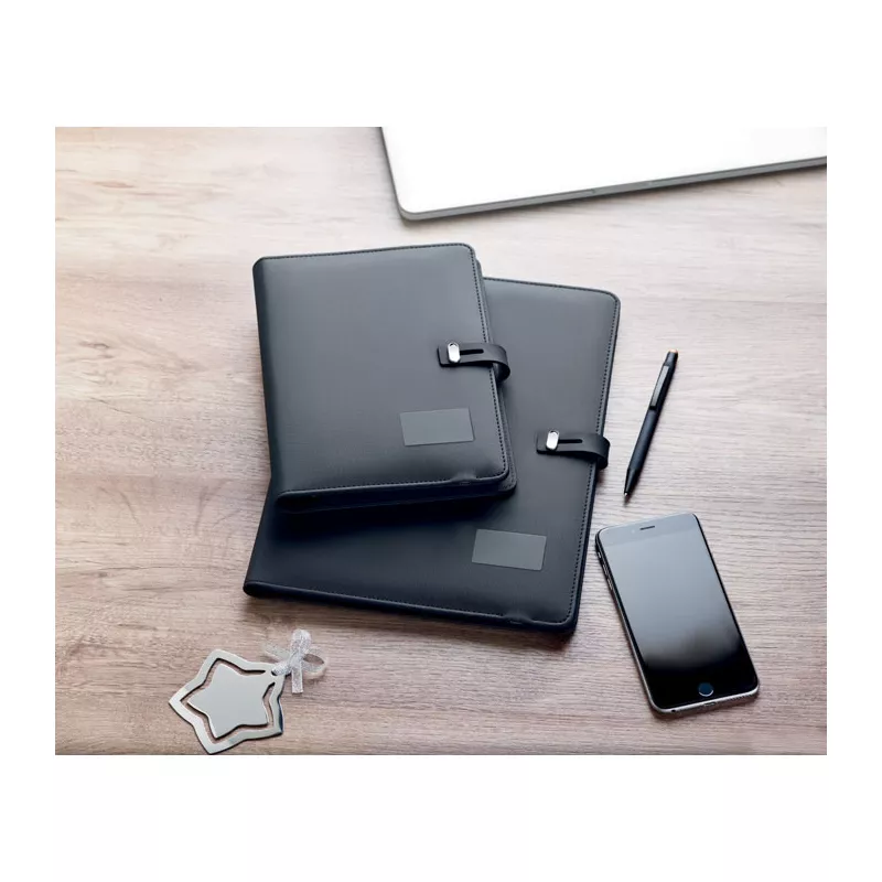 Teczka A4 z powerbankiem 4000 mAh SMARTFOLDER - Czarny (MO9401-03)