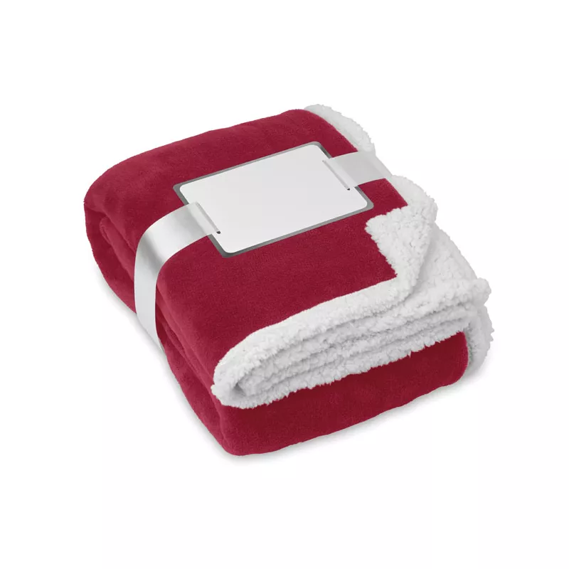 Koc polarowy z sherpą 120x150 cm 200 g/m² ZERMATT - Burgund (MO9089-02)