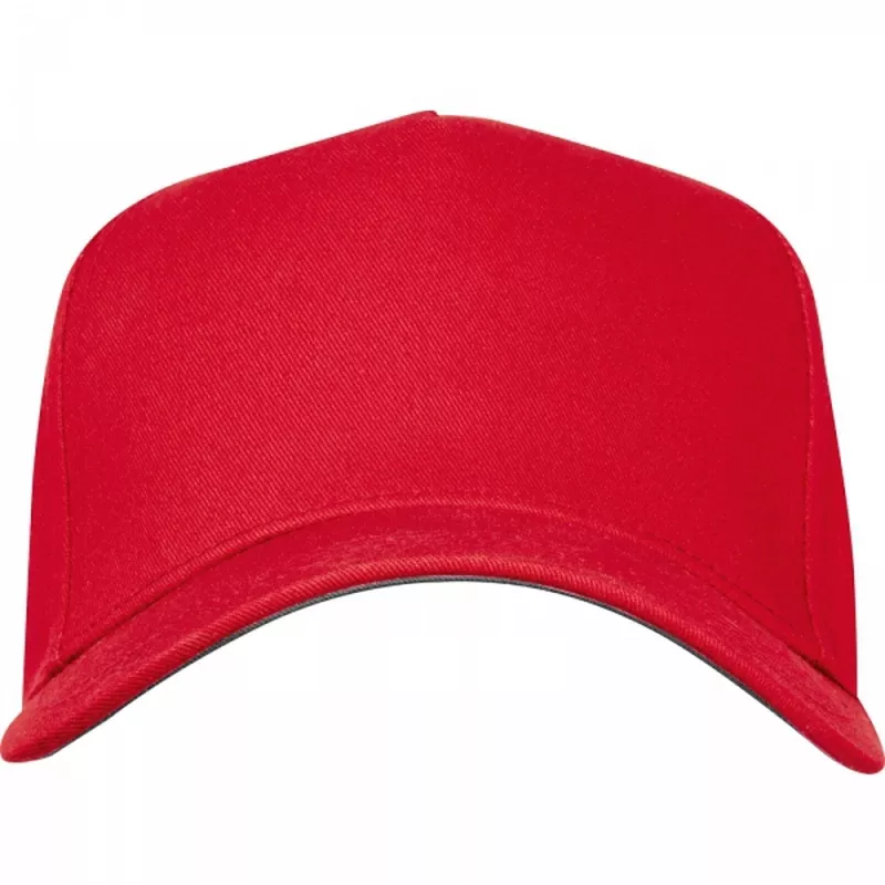 Czapka z daszkiem bawełniana 5 paneli 290 g/m2 AXEL - czerwony (5391805)