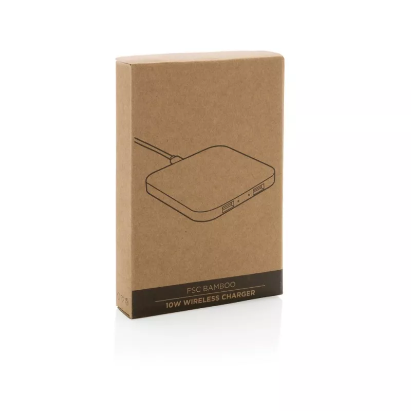 Bambusowa ładowarka bezprzewodowa 10W - brązowy (P308.379)