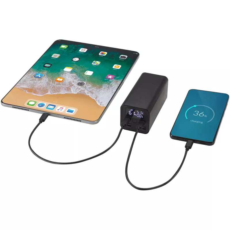 Acamar powerbank do laptopa o pojemności 20 000 mAh i mocy 70 W z aluminium z recyklingu - Czarny (12444090)