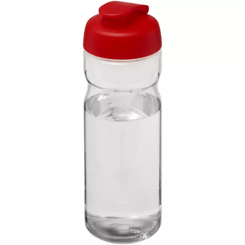 Bidon H2O Base® o pojemności 650 ml z wieczkiem zaciskowym - Czerwony-Przezroczysty (21004503)