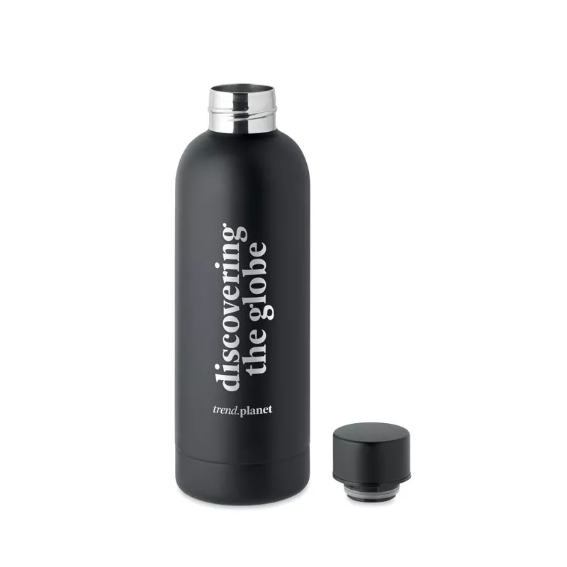 Butelka termiczna ze stali z recyklingu 500 ml ATHENA - Czarny (MO6750-03)