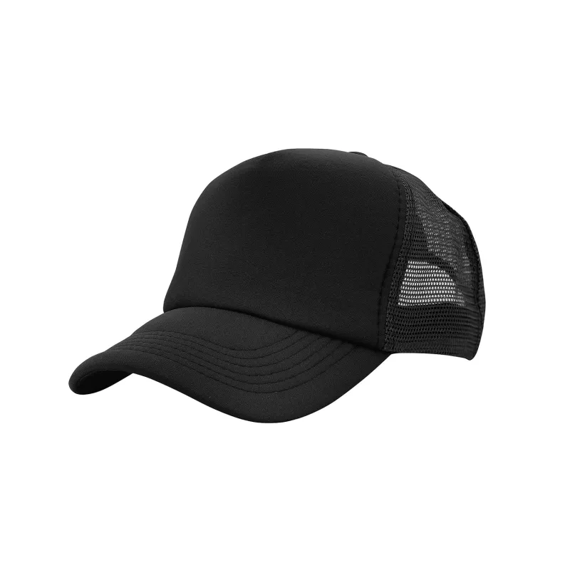 Czapka z daszkiem typu trucker z poliestru 120 g/m² #3803 - Czarna (HW-3803-BLACK)