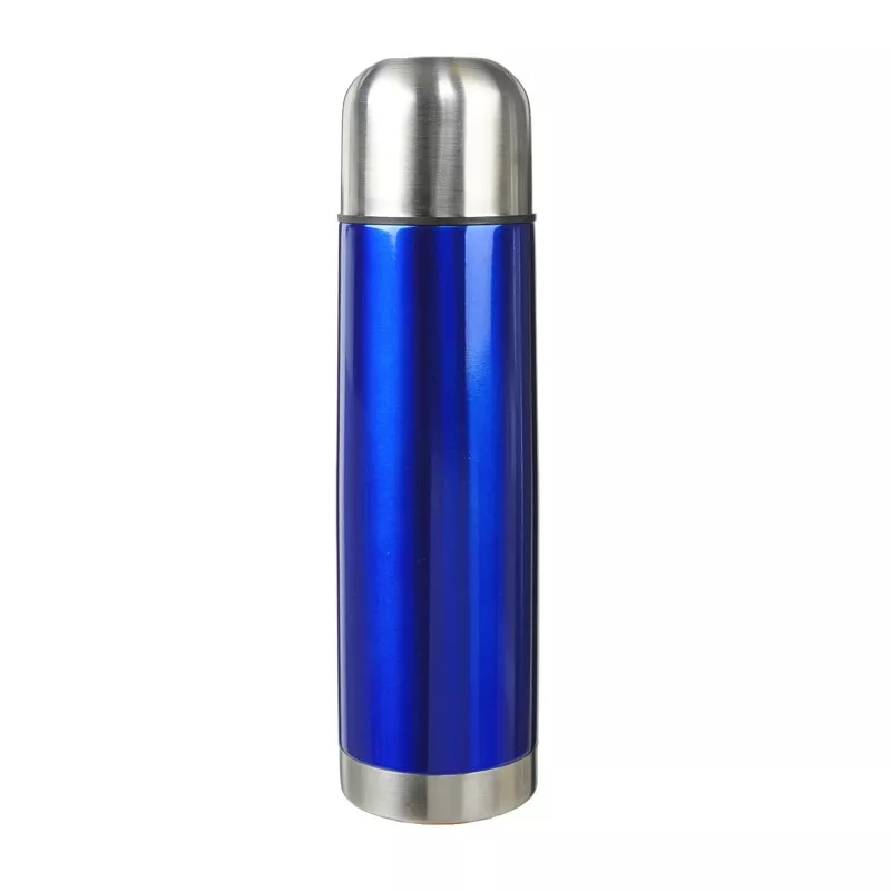 Metalowy termos Picnic 480 ml + 2 kubki - niebieski (R08383)