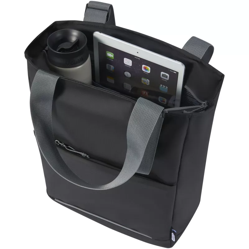 Aqua wodoodporna torba na zakupy o pojemności 14 l na 14-calowego laptopa wykonana z materiałów z recyklingu z certyfikatem G - Czarny (13003890)