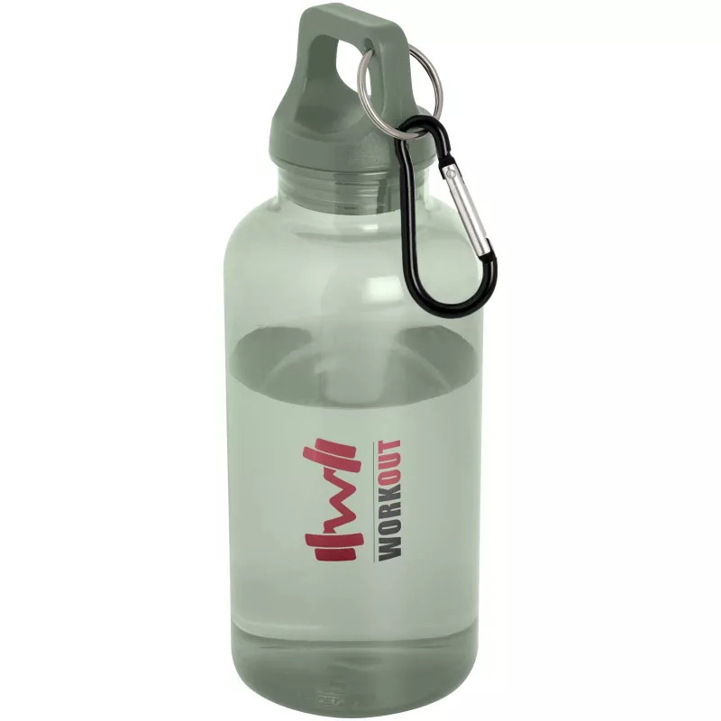 Oregon butelka na wodę o pojemności 400 ml z karabińczykiem wykonana z tworzyw sztucznych pochodzących z recyklingu z certyfi - Zielony melanż (10077862)