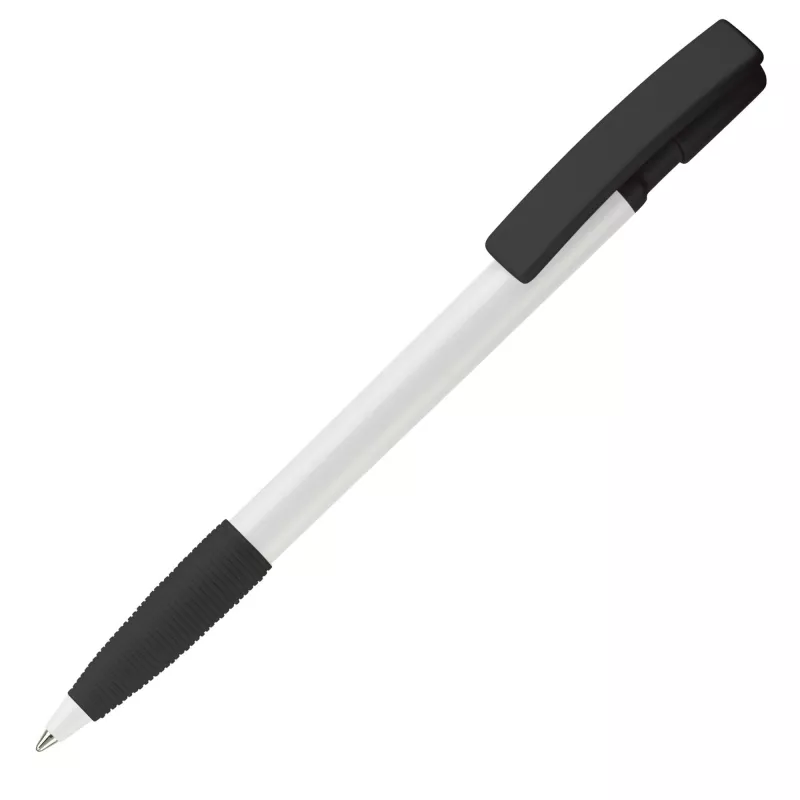 Długopis plastikowy Nash Grip - biało / czarny (LT80801-N0102)