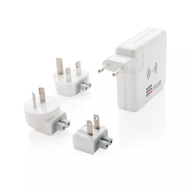 Adapter podróżny, bezprzewodowy power bank 6700 mAh - biały (P820.551)