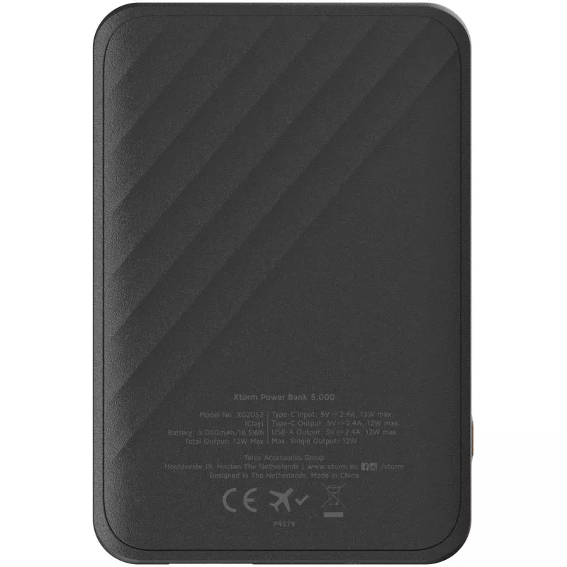 Xtorm Go2 powerbank 12 W 5000 mAh z szybkim ładowaniem  - Czarny (12440990)