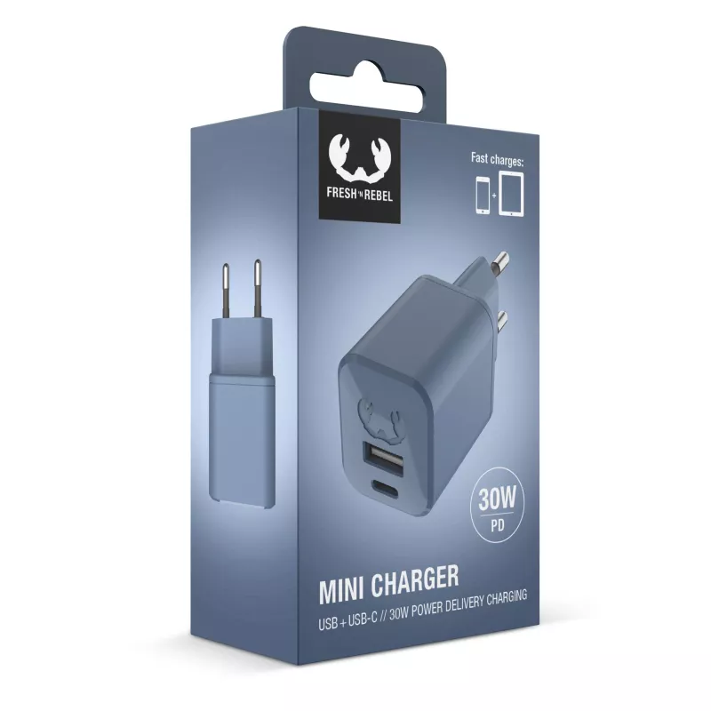 2WC30 I Fresh 'n Rebel Mini Charger USB-C + A PD // 30W - Dive Blue (LT49407-N0048)
