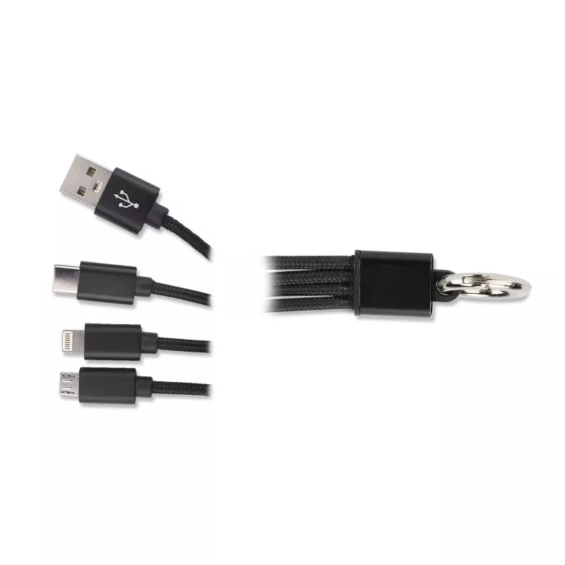 Kabel USB do ładowania 3 w 1 TAUS - czarny (09106-02)
