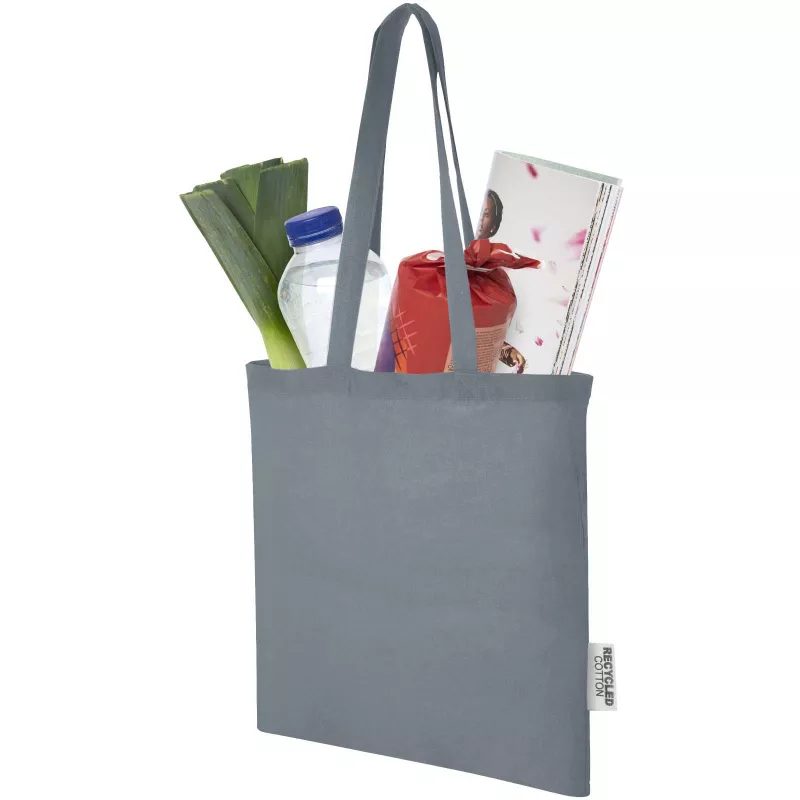 Madras torba na zakupy z bawełny z recyklingu 140 g/m² 38x42c  - Szary (12069582)