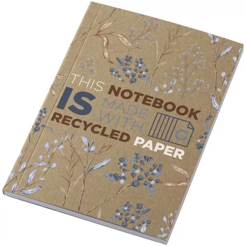 Notatnik A6 Novella Austen z miękką okładką z materiału z recyklingu, papier pakowy — 50 kartek - Piasek pustyni (21026706)