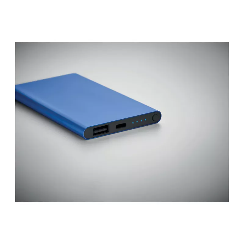 Powerbank płaski 4000 mAh aluminiowy POWERFLAT C - Niebieski (MO6825-37)