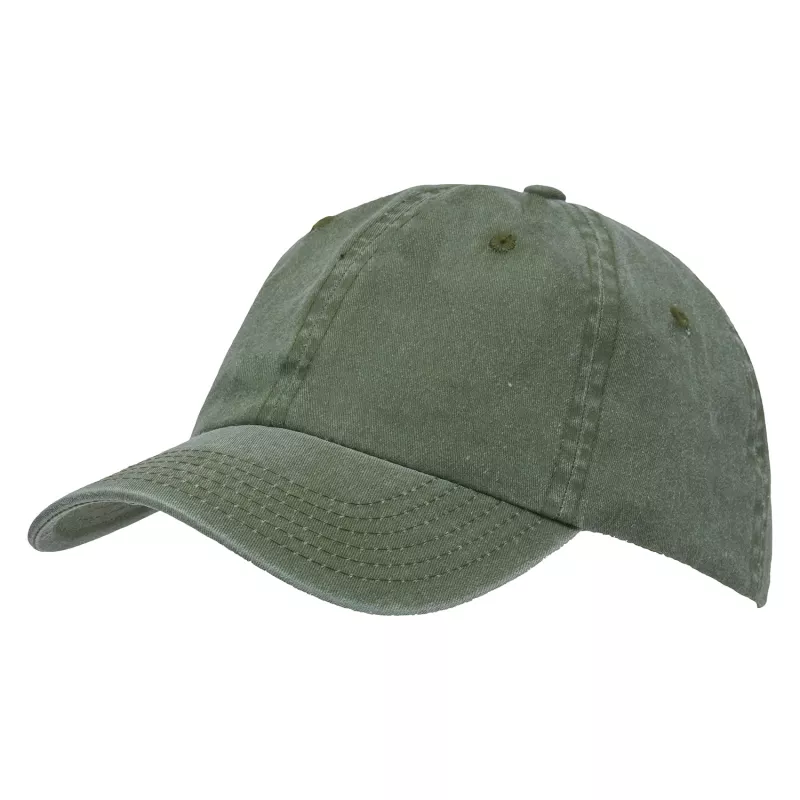 Czapka z daszkiem 6-panelowa sprana bawełna 295 g/m² #3968 - Khaki (HW-3968-KHAKI)