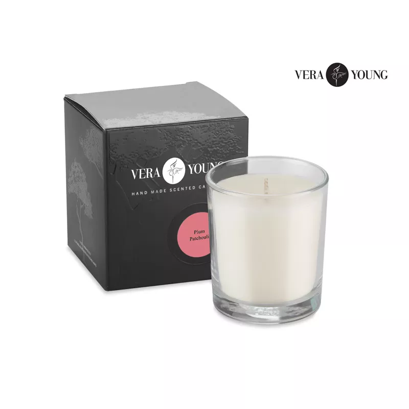 Świeca sojowa 170g - Plum & Patchouli - VERA YOUNG - przezroczysty (12102-19)