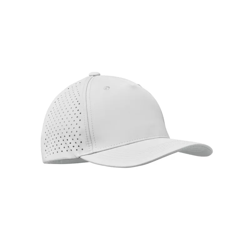Czapka z daszkiem sportowa 5-panelowa 130 g/m² CAPO - Bialy (MO2543-06)