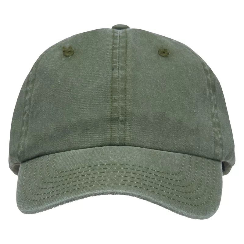 Czapka z daszkiem 6-panelowa sprana bawełna 295 g/m² #3968 - Khaki (HW-3968-KHAKI)