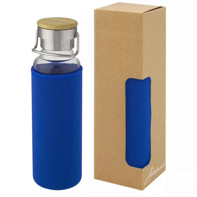 Szklana butelka Thor 660 ml z neoprenowym pokrowcem - Niebieski (10069652)
