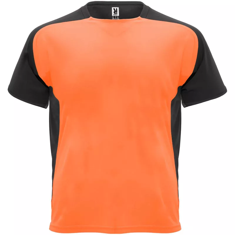 Bugatti sportowa koszulka unisex z krótkim rękawem - Czarny-Fluor Orange (R6399-BLACK-FLORANGE)