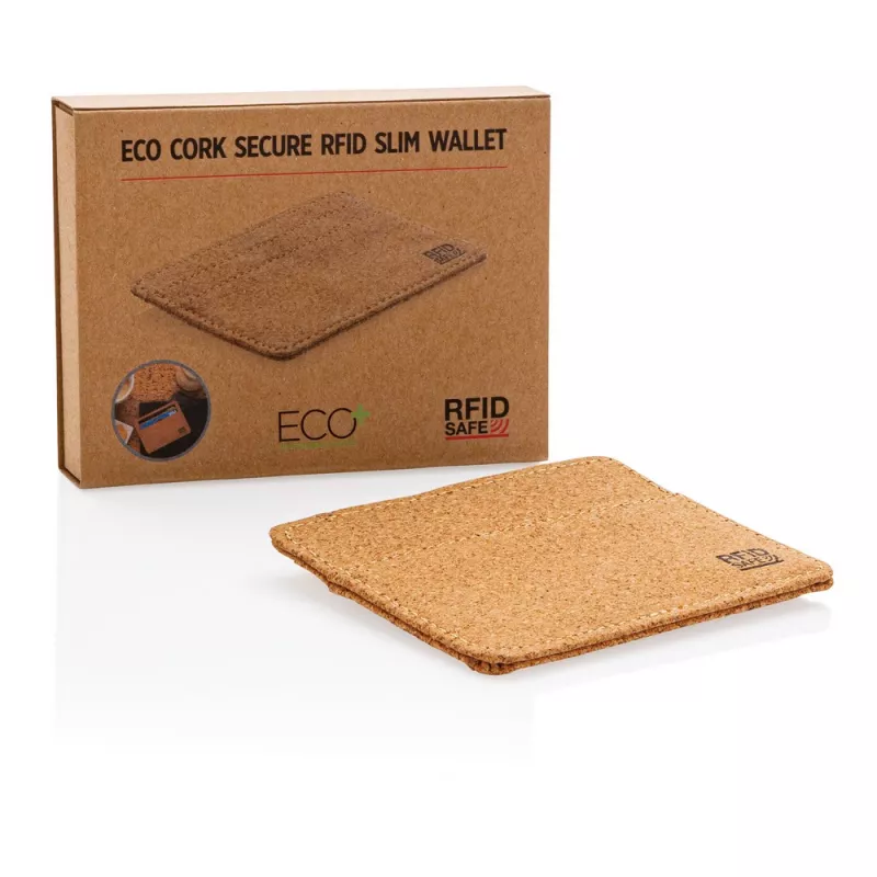 Korkowe etui na karty kredytowe, portfel, ochrona RFID - brązowy (P820.879)