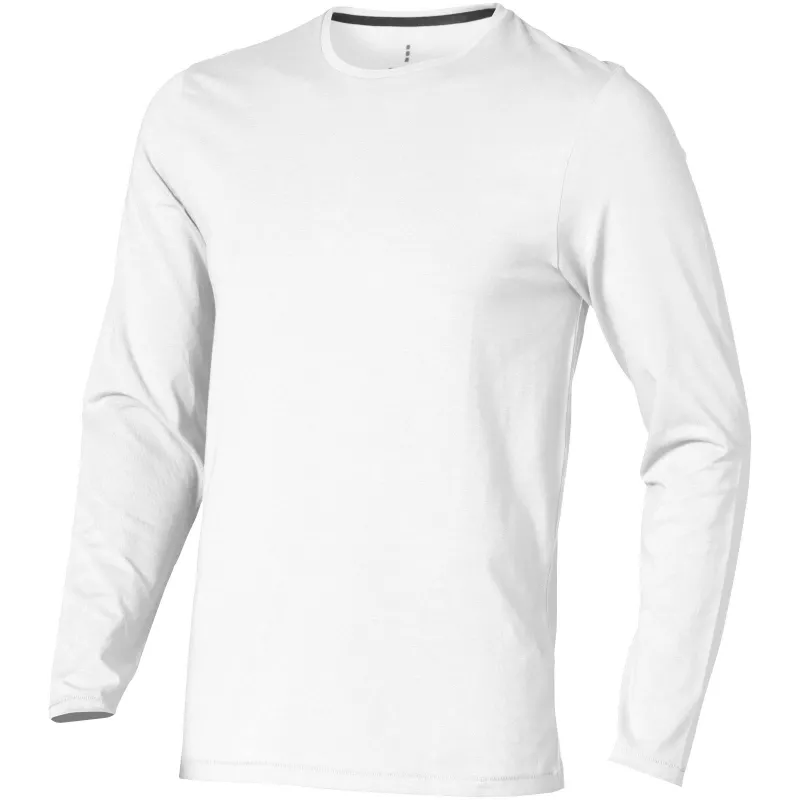 Męski T-shirt organiczny Ponoka z długim rękawem - Biały (38018-WHITE)
