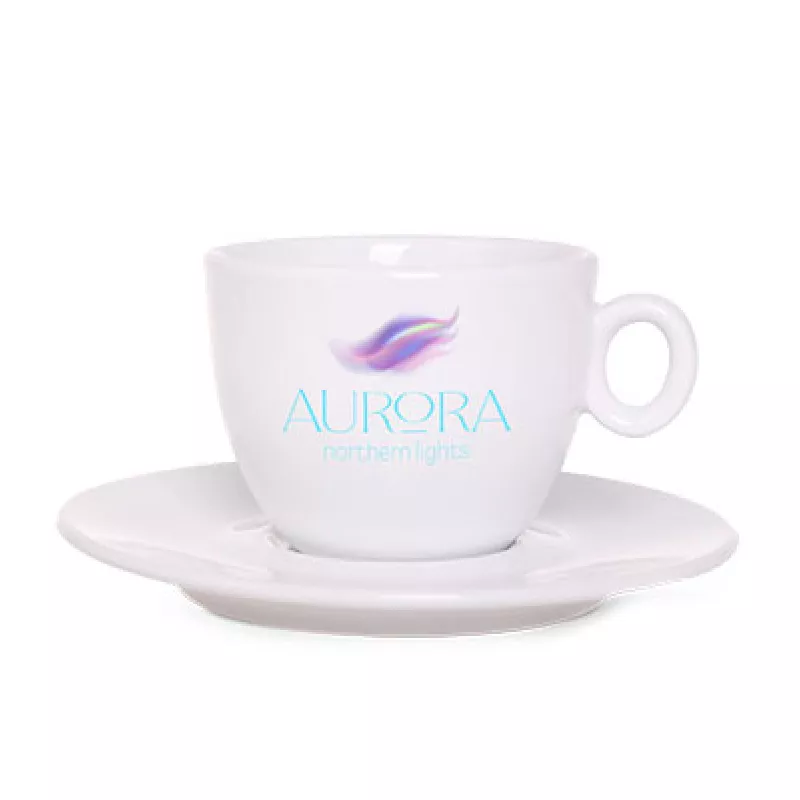 Filiżanka ze spodkiem Aurora Set (180 ml) - biały (M/237/180ml-BIAŁY)