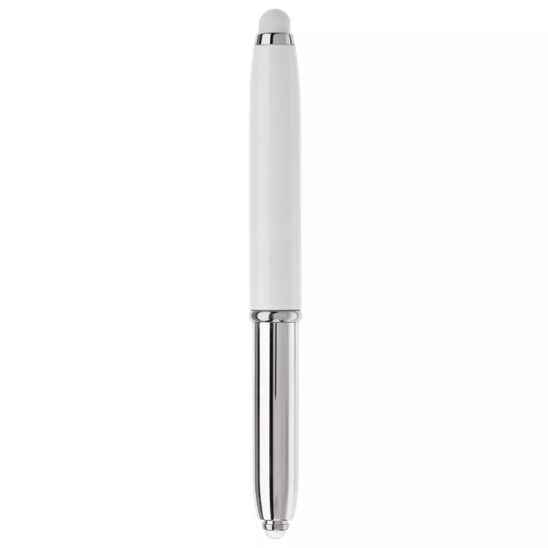 Długopis Stylus Shine z touch penem i z latarką - biały (LT87794-N0001)