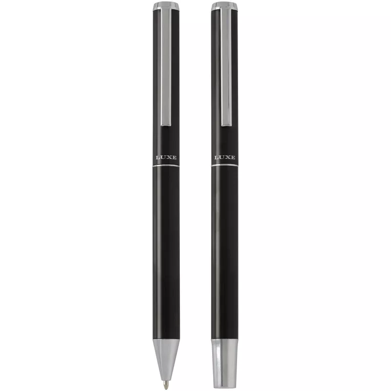 Lucetto zestaw upominkowy obejmujący długopis kulkowy z aluminium z recyklingu i pióro kulkowe - Czarny (10783890)