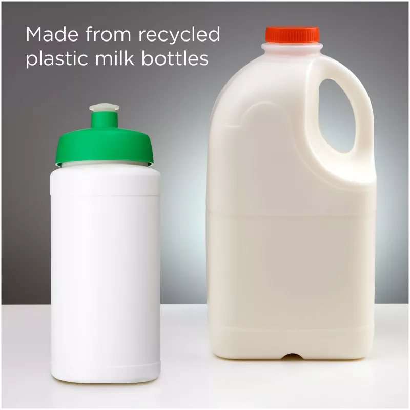 Baseline 500 ml butelka sportowa z recyklingu - Biały-Zielony (21044498)