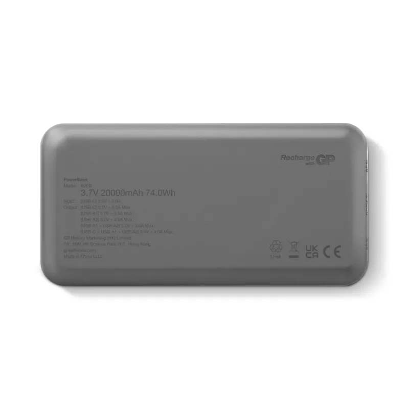 GP B+ Series Powerbank 20000 mAh - czarny (LT45103-N0002)