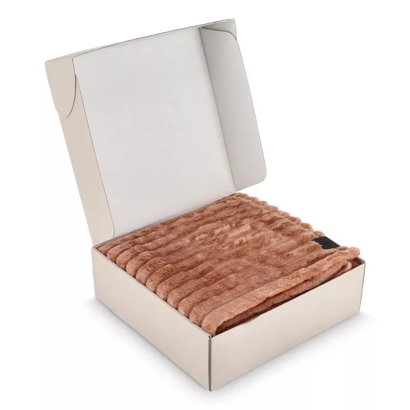 Koc polarowy Sagaform Esther z recyklingu 130 x 170 cm - jasnobrązowy (LT52401-N0052)