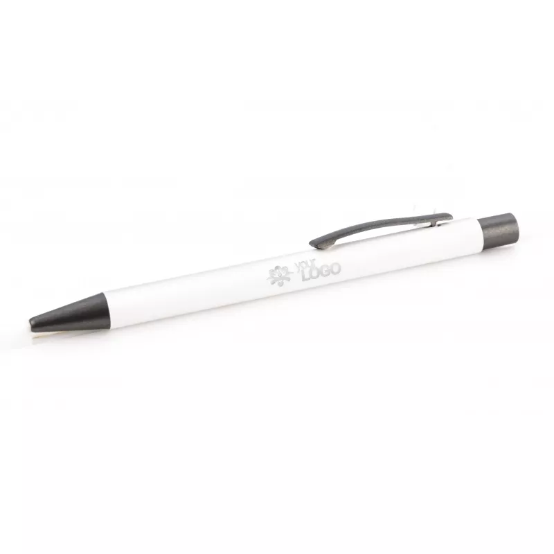 Długopis aluminiowy z gumowaną powierzchnią GOMA - biały (19617-01)