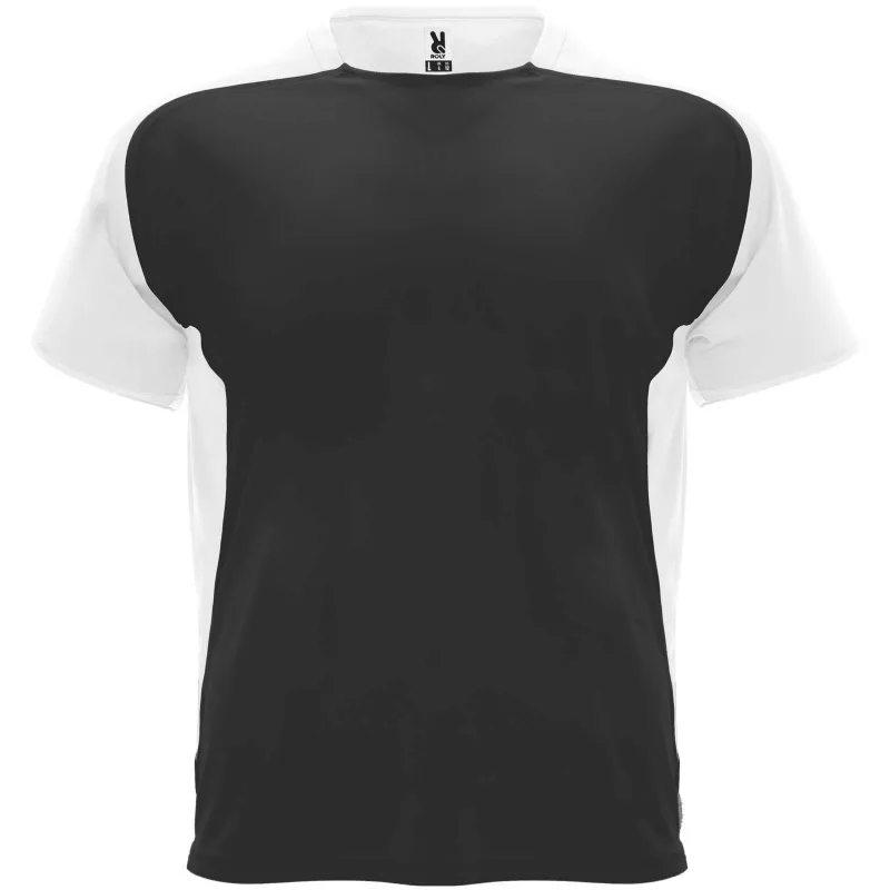 Bugatti sportowa koszulka unisex z krótkim rękawem - Biały-Czarny (R6399-BLACK-WHITE)