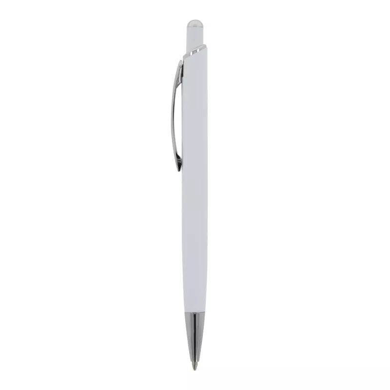 Długopis metalowy gumowany z touch penem Monaco - biały (LT87780-N0001)