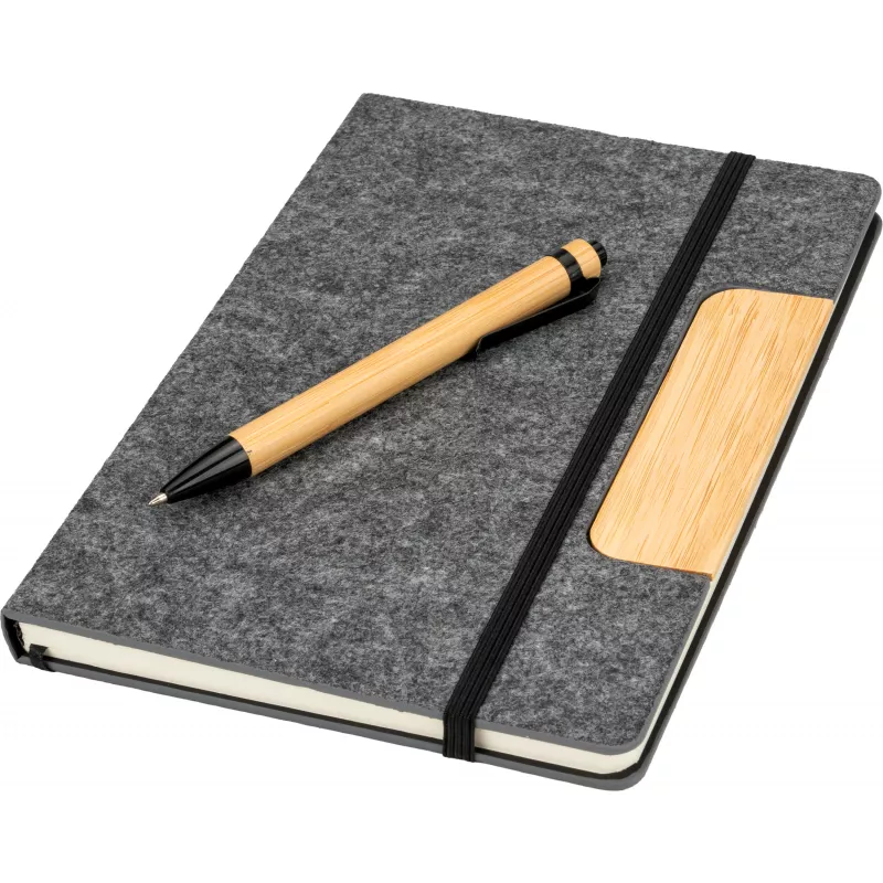 Notes A5 w linie z papieru z recyklingu z długopisem WALSALL - szary (437907)