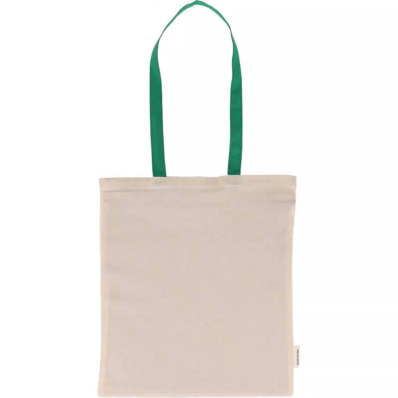 Torba bawełniana z długimi uszami, z recyklingu 140g/m2 CAMBRIDGE - zielony (545409)