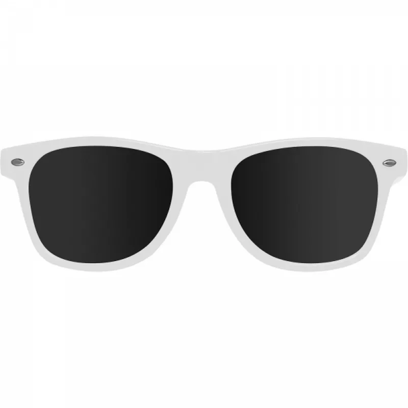 Białe okulary przeciwsłoneczne reklamowe z nadrukiem