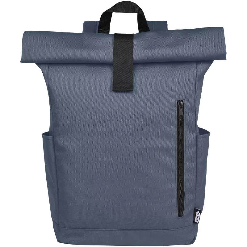Byron plecak na laptopa 15,6 cala z tworzywa RPET z certyfikatem GRS z zawijanym zamknięciem, 18 l - Hale Blue (12065991)