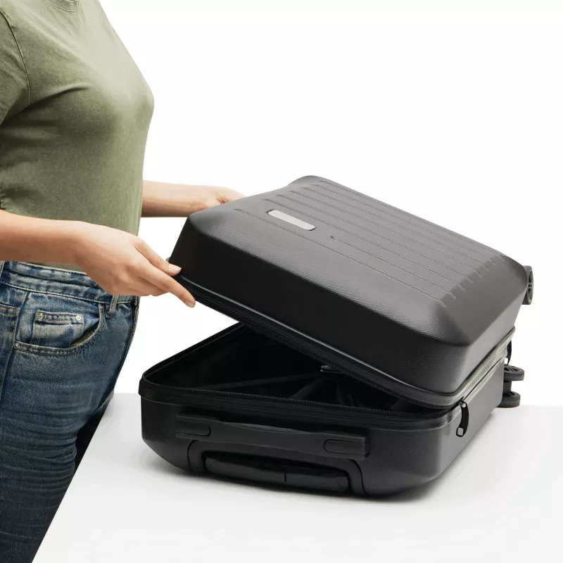 Walizka kabinowa na kółkach z możliwością pakowania z obu stron - czarny (56-0204471)