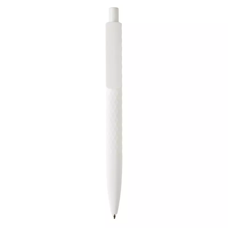 Długopis z diamentowym wzorem, niemiecki wkład Dokumental® - biały (V1999-02)
