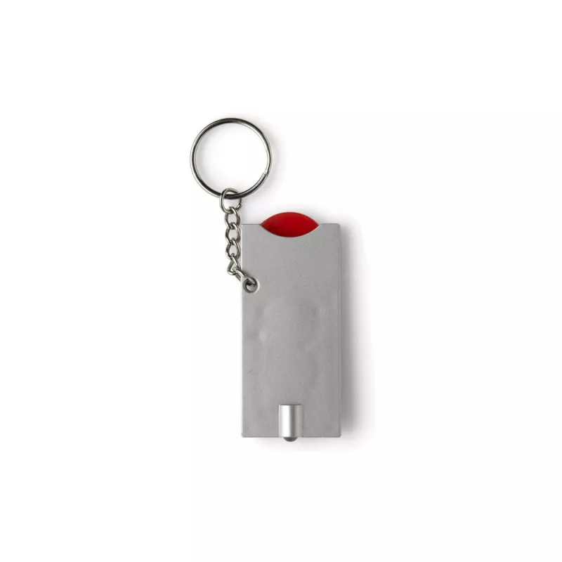 Brelok do kluczy, żeton do wózka na zakupy, lampka LED - czerwony (V2452-05)